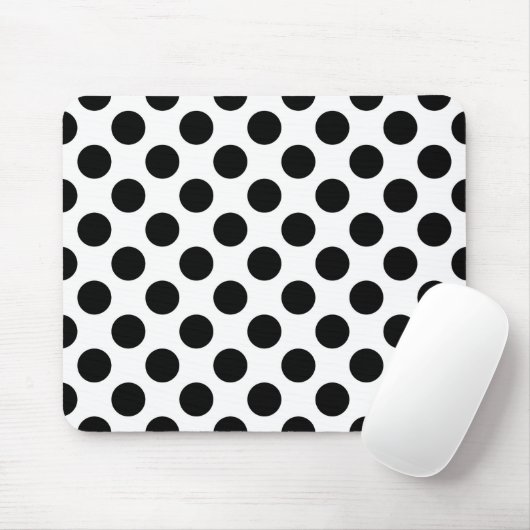 Polka Dots, Polka Dot Pattern, Schwarz und Weiß Mousepad (Mit Mouse)