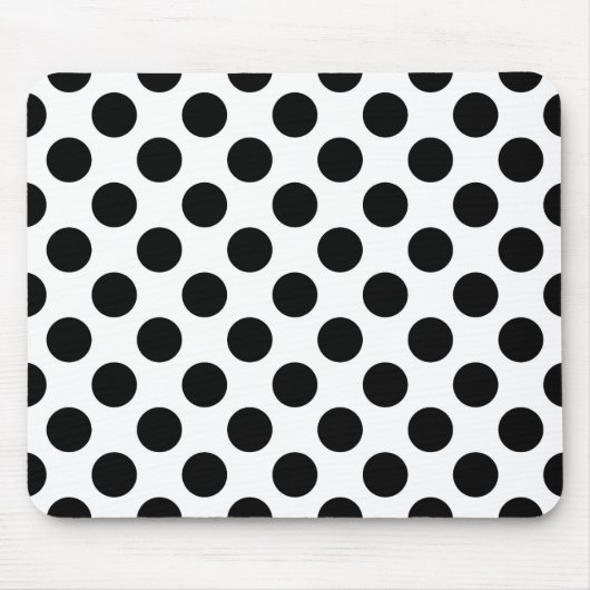 Polka Dots, Polka Dot Pattern, Schwarz und Weiß Mousepad (Vorne)