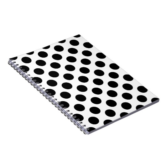 Polka Dots, Polka Dot Pattern, Schwarz und Weiß Notizblock (Rechte Seite)