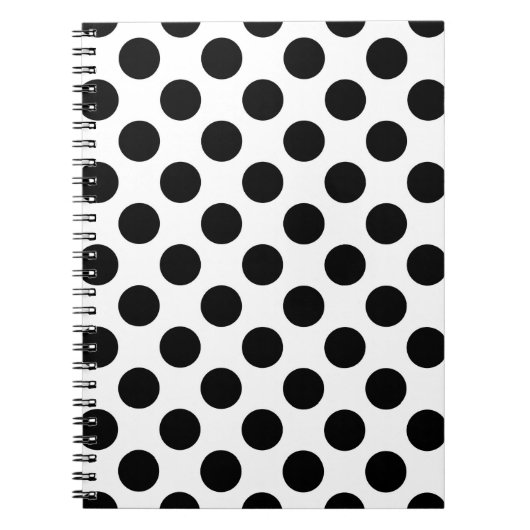 Polka Dots, Polka Dot Pattern, Schwarz und Weiß Notizblock (Vorderseite)