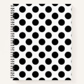Polka Dots, Polka Dot Pattern, Schwarz und Weiß Notizblock (Vorderseite)
