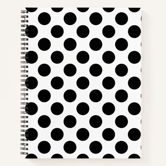 Polka Dots, Polka Dot Pattern, Schwarz und Weiß Notizblock (Vorderseite)