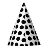 Polka Dots, Polka Dot Pattern, Schwarz und Weiß Partyhütchen (Rückseite)