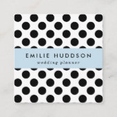 Polka Dots, Polka Dot Pattern, Schwarz und Weiß Quadratische Visitenkarte (Vorderseite)