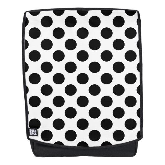 Polka Dots, Polka Dot Pattern, Schwarz und Weiß Rucksack (Vorderseite)