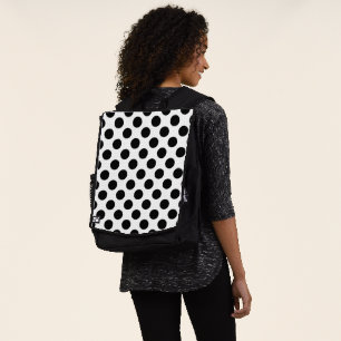 Polka Dots, Polka Dot Pattern, Schwarz und Weiß Rucksack