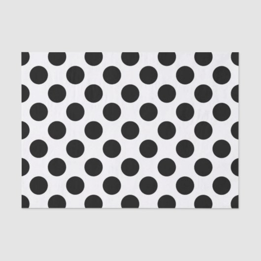 Polka Dots, Polka Dot Pattern, Schwarz und Weiß Seidenpapier (Vorderseite)