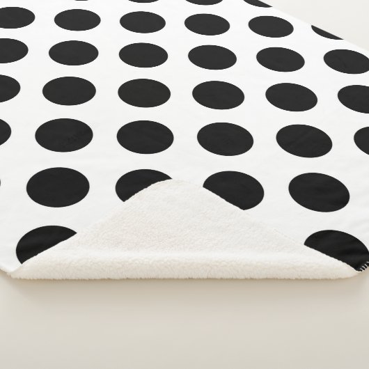 Polka Dots, Polka Dot Pattern, Schwarz und Weiß Sherpadecke (3/4)