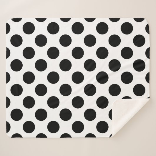 Polka Dots, Polka Dot Pattern, Schwarz und Weiß Sherpadecke (Vorderseite (Horizontal))
