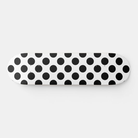 Polka Dots, Polka Dot Pattern, Schwarz und Weiß Skateboard (Horizontal)