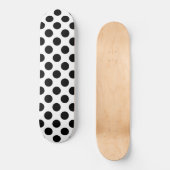 Polka Dots, Polka Dot Pattern, Schwarz und Weiß Skateboard (Vorderseite)
