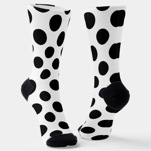 Polka Dots, Polka Dot Pattern, Schwarz und Weiß Socken (Gewinkelt)