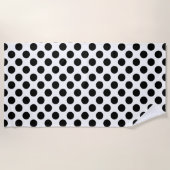 Polka Dots, Polka Dot Pattern, Schwarz und Weiß Strandtuch (Vorderseite)