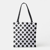 Polka Dots, Polka Dot Pattern, Schwarz und Weiß Tasche (Rückseite)