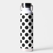 Polka Dots, Polka Dot Pattern, Schwarz und Weiß Trinkflasche (Vorne)