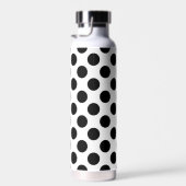 Polka Dots, Polka Dot Pattern, Schwarz und Weiß Trinkflasche (Rechts)