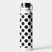 Polka Dots, Polka Dot Pattern, Schwarz und Weiß Trinkflasche (Rückseite)