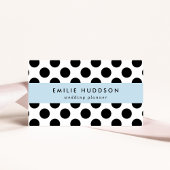 Polka Dots, Polka Dot Pattern, Schwarz und Weiß Visitenkarte