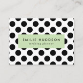 Polka Dots, Polka Dot Pattern, Schwarz und Weiß Visitenkarte (Vorderseite)