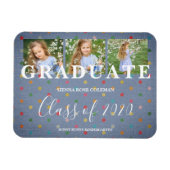 Polka Dots Pre-K Graduate 3 Fotos Textile Textur Magnet (Horizontal)
