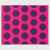 Polka Dots purple hot pink birthday Geschenkpapier (Flach)