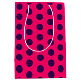 Polka Dots purple hot pink birthday Mittlere Geschenktüte