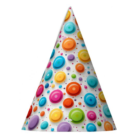 Polka Dots Rainbow Colors Partyhütchen (Links)