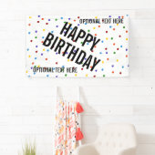 Polka Dots Rainbow Happy Birthday Party Banner (Insitu)