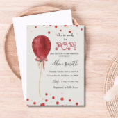 Polka Dots Red Balloon Bereit zum Pop Einladung
