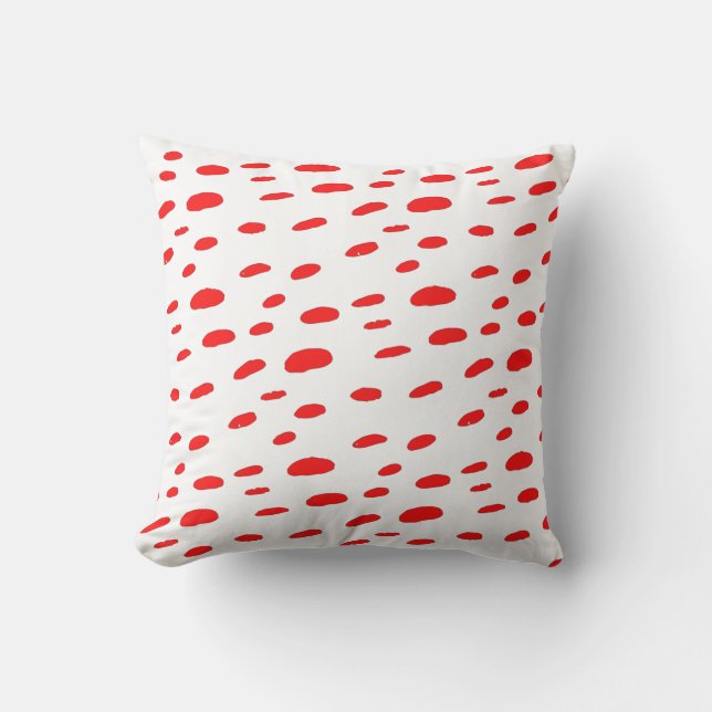 Polka Dots Red Polka Dots Dalmatiner Muster Kissen (Vorderseite)