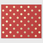 Polka Dots Red Ruby Champaigne Gold Geschenkpapier (Flach)