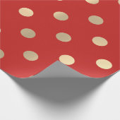 Polka Dots Red Ruby Champaigne Gold Geschenkpapier (Ecke)