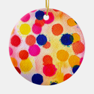 Polka dots Regenbogenwasserklon Keramik Ornament