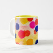 Polka dots Regenbogenwasserklon Zweifarbige Tasse (Vorderseite Links)