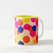 Polka dots Regenbogenwasserklon Zweifarbige Tasse (VorderseiteRechts)