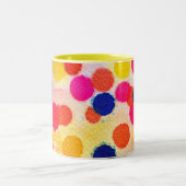 Polka dots Regenbogenwasserklon Zweifarbige Tasse (Mittel)