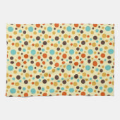 Polka Dots Retro Farben Blau Gelb Rot Küchentuch (Horizontal)