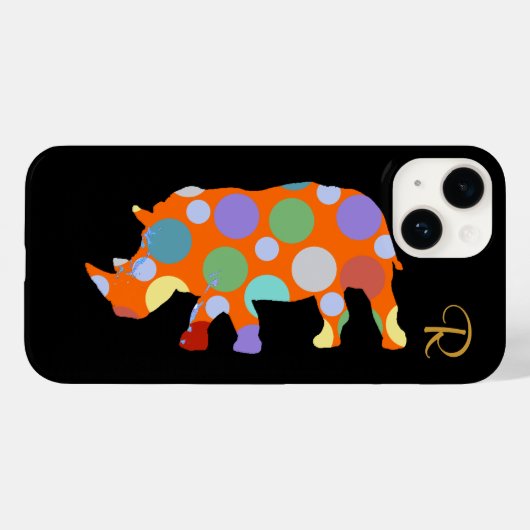Polka Dots Rhino Case-Mate iPhone Hülle (Rückseite (Horizontal))