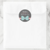 Polka Dots Ribbon Bow Krawatte Danke Sticker (Tasche)