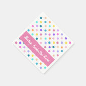 Polka Dots rosa Band farbig Serviette (Ecke)