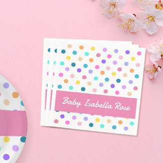 Polka Dots rosa Band farbig Serviette