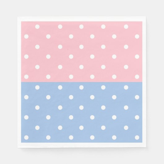 Polka Dots Rosa und Blau Serviette (Vorderseite)