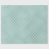 Polka Dots Rose Gold Blush Aqua Blue Geometrie Geschenkpapier (Flach)