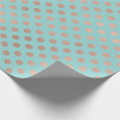 Polka Dots Rose Gold Blush Aqua Blue Geometrie Geschenkpapier (Ecke)