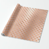 Polka Dots Rose Gold Blush Elegantes Blush Pulver Geschenkpapier (Ungerollt)