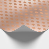 Polka Dots Rose Gold Blush Elegantes Blush Pulver Geschenkpapier (Ecke)