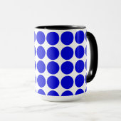 Polka Dots -Royal Blue Tasse (VorderseiteRechts)