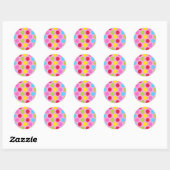 Polka Dots Runder Aufkleber (Blatt)