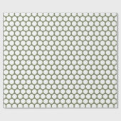 Polka Dots Sage Green und Weiß Geschenkpapier (Flach)