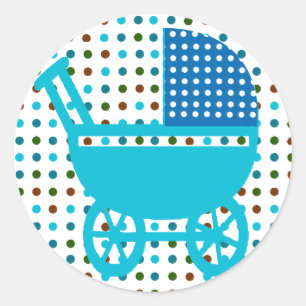 Polka Dots Säugling Dusche gepunktete Kinderwagen Runder Aufkleber